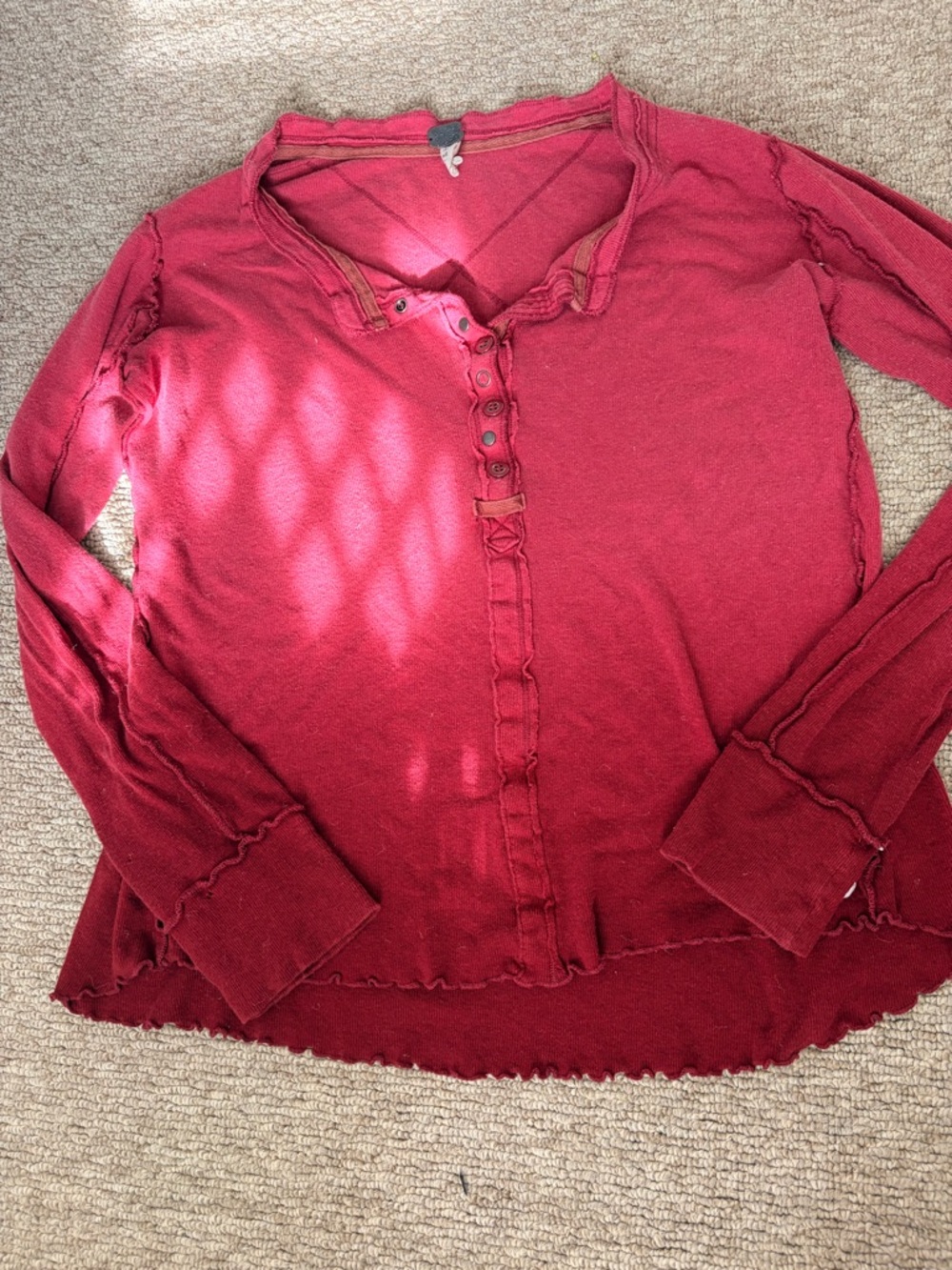 Free People burgundy button-up shirt ❤️✨